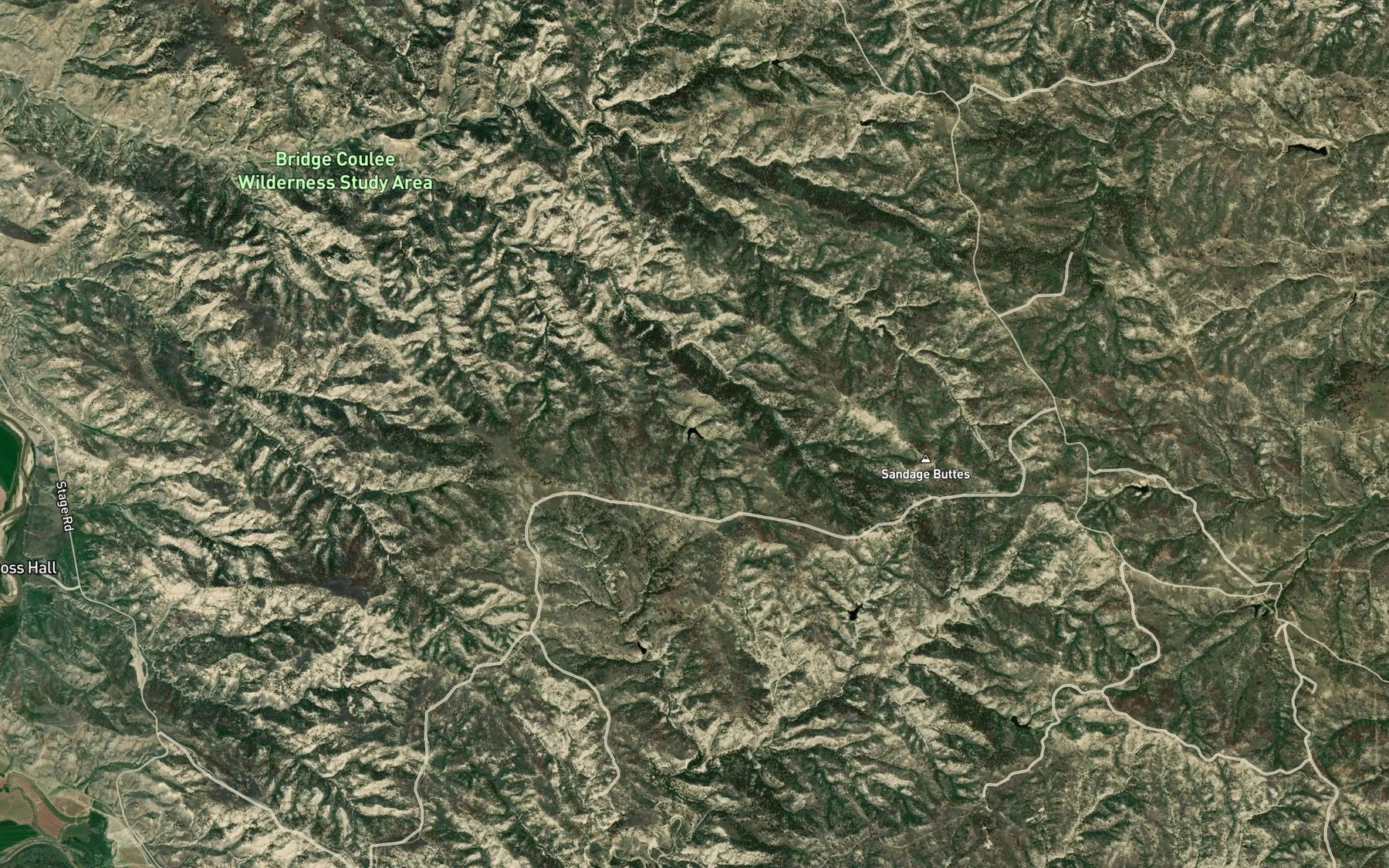 Satellite map of the Ezwkial Number One Reservoir