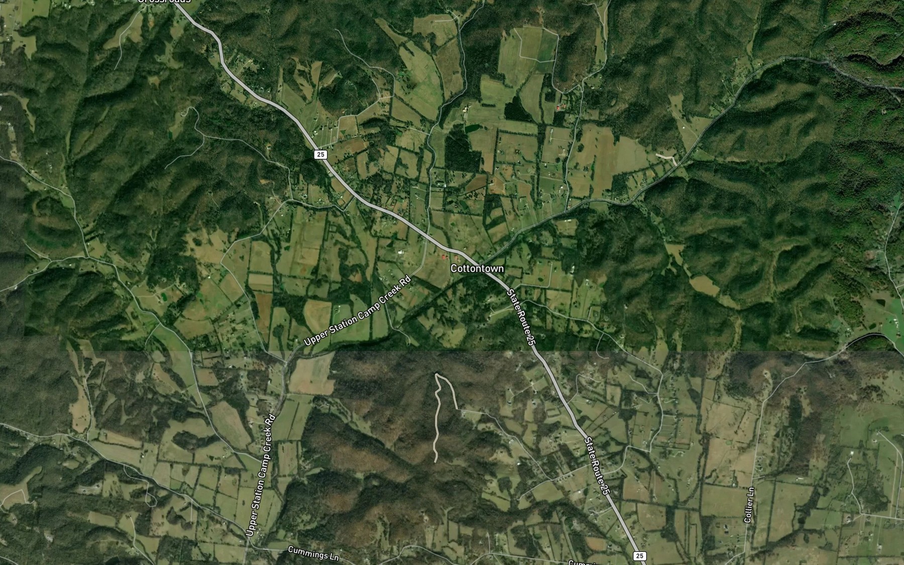 Satellite map of the Strother Branch