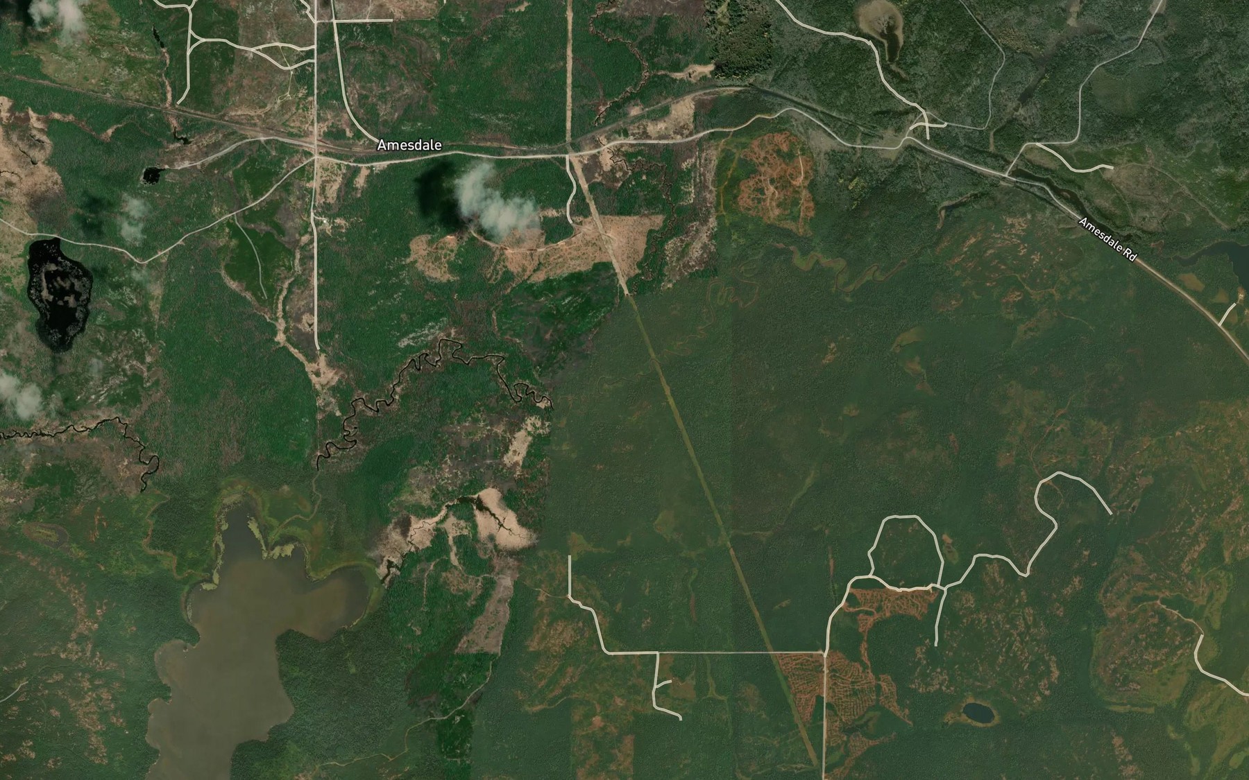 Satellite map of the Twenty Mile Creek