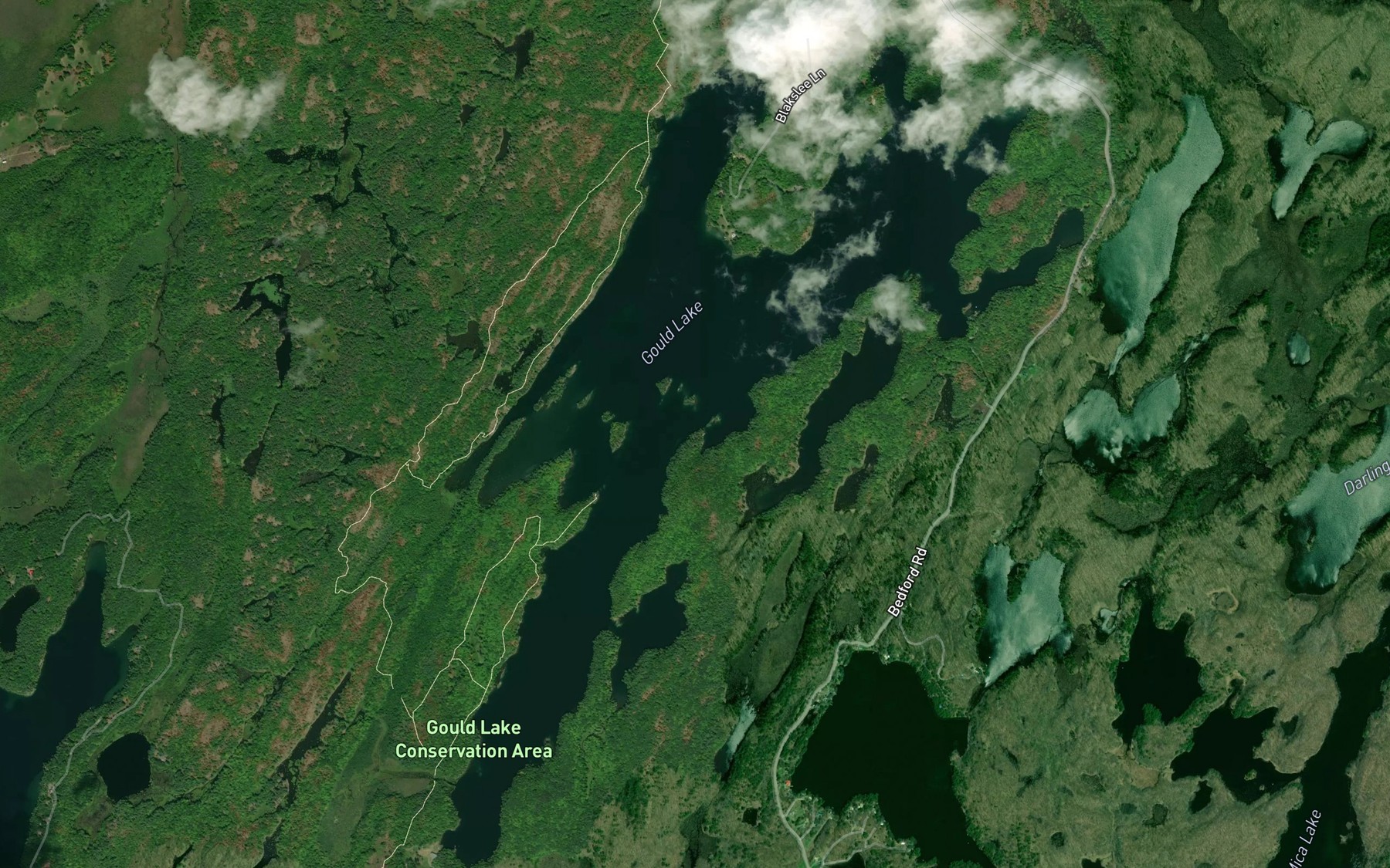 Satellite map of the Gould Lake