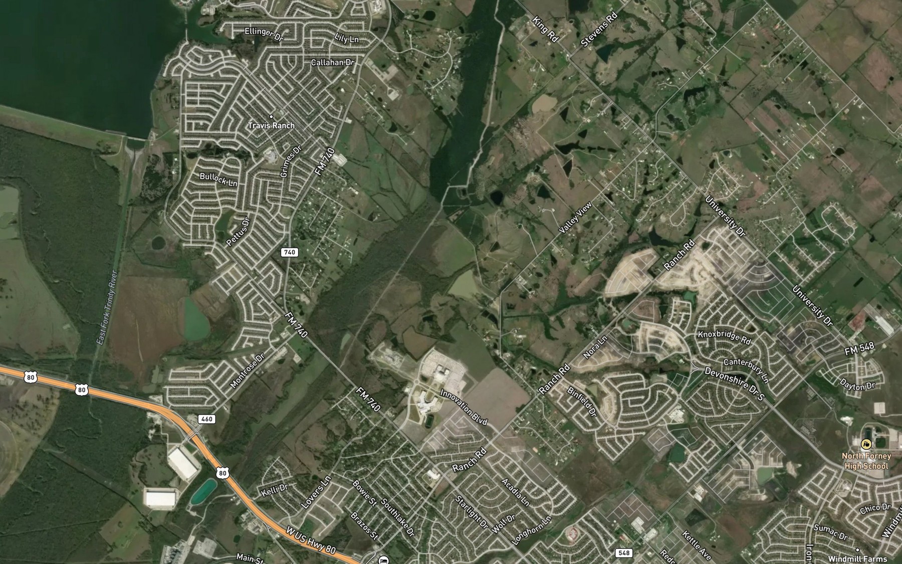 Satellite map of the Soil Conservation Service Site 10 Reservoir