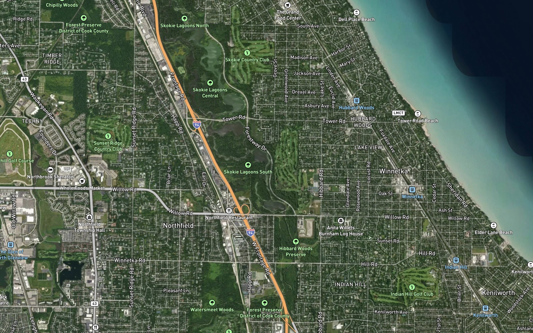 Satellite map of the Spot 4