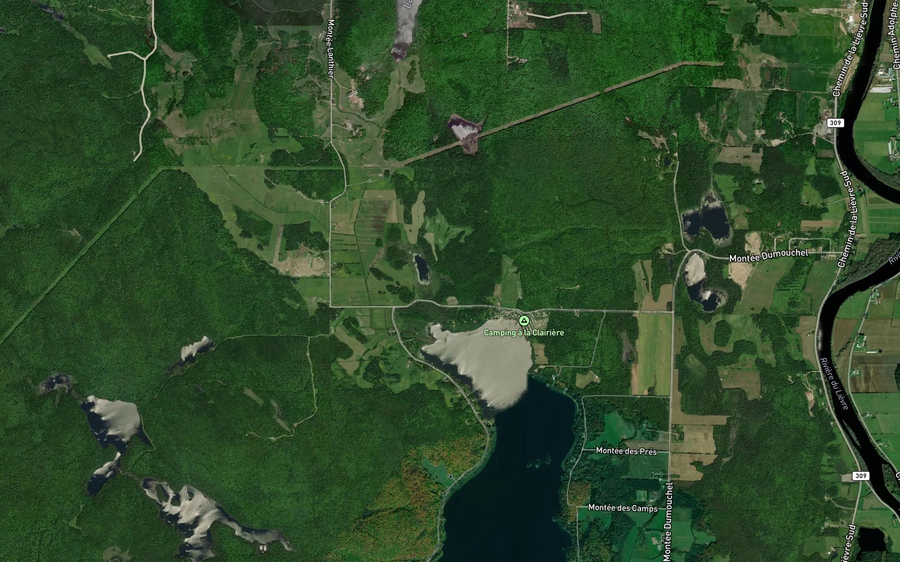 Satellite map of the Ruisseau Thibault