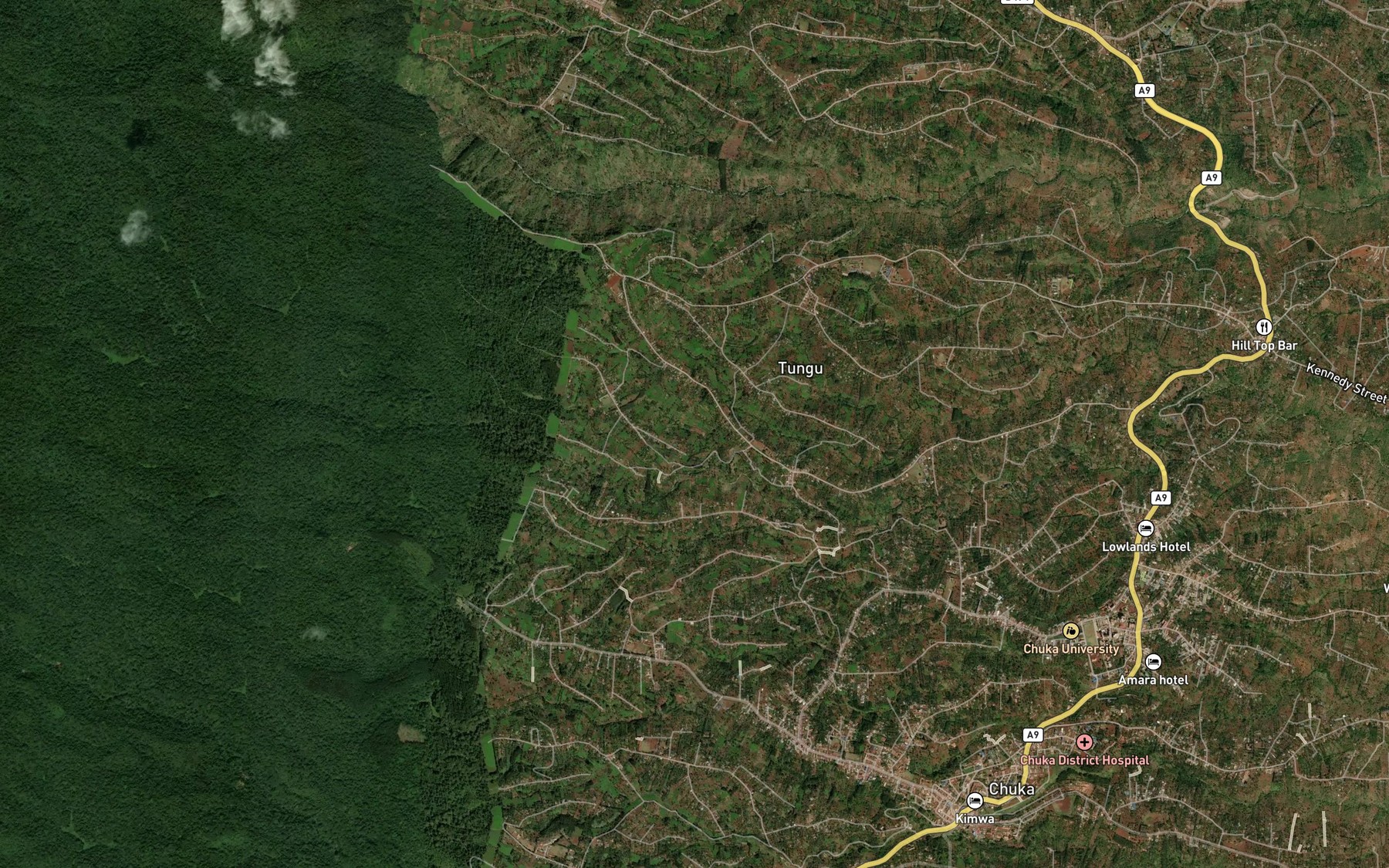 Satellite map of the Bwee