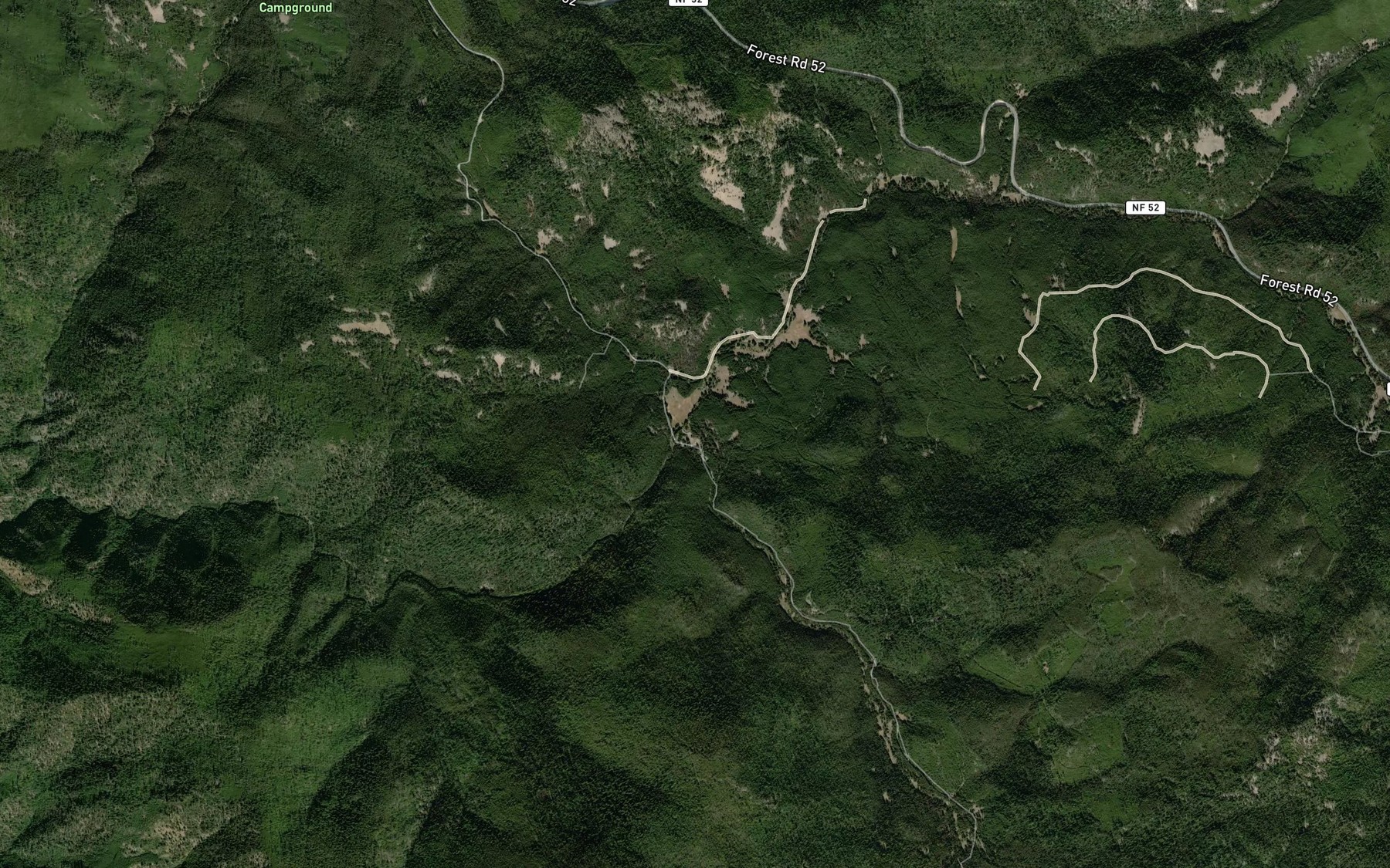 Satellite map of the South Fork Meadow Creek