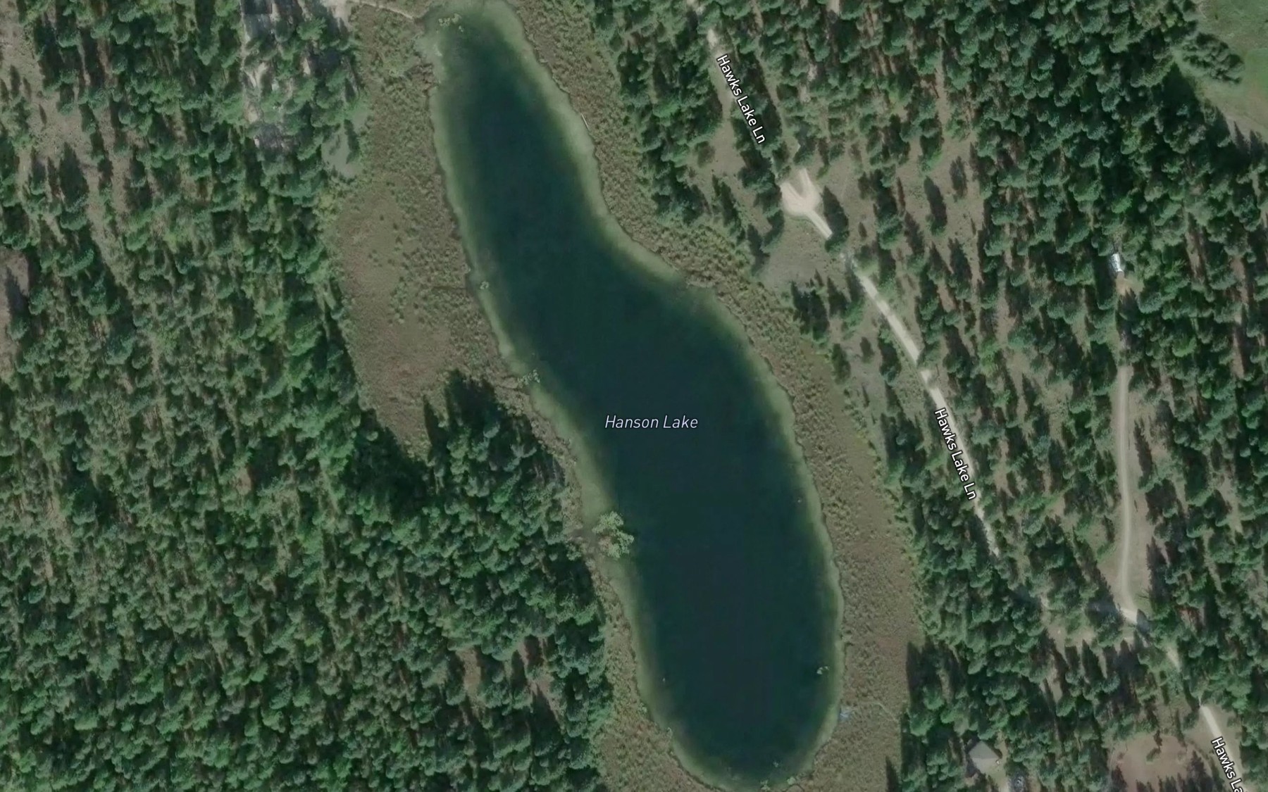 Satellite map of the Hanson Lake