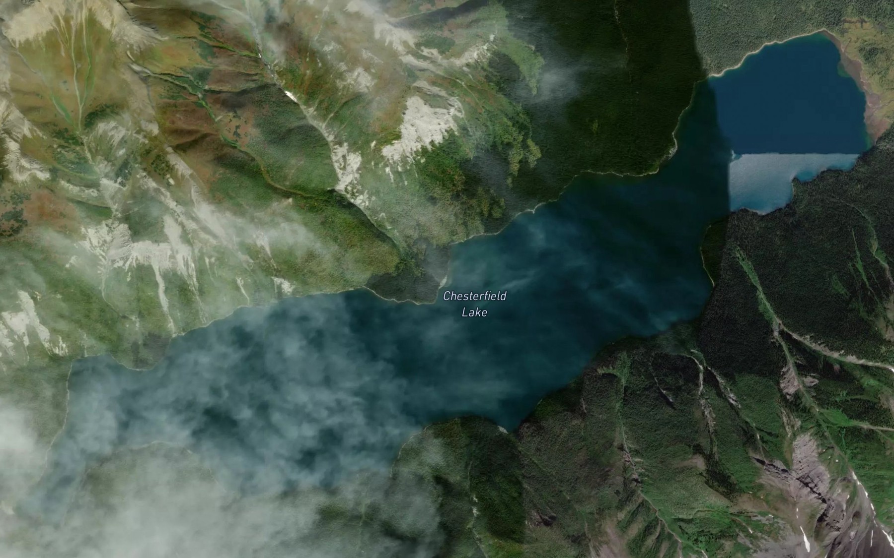Satellite map of the Chesterfield Lake