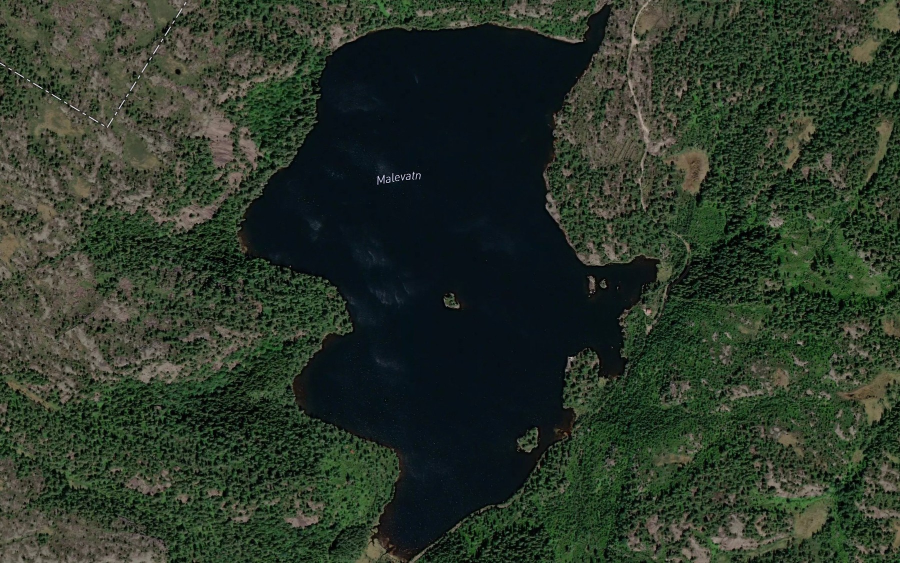 Satellite map of the Malvatn