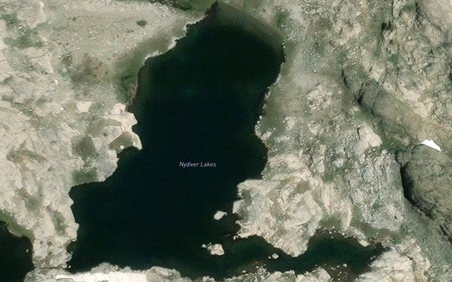 Satellite map of the Nydiver Lakes