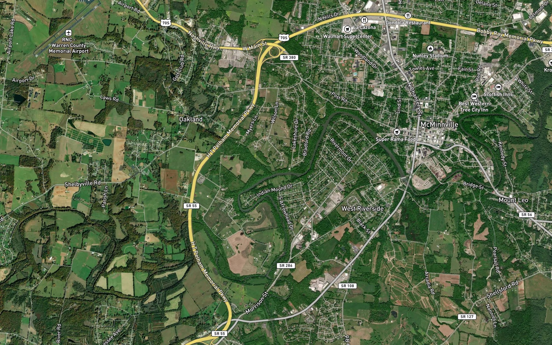 Satellite map of the Oakland Branch