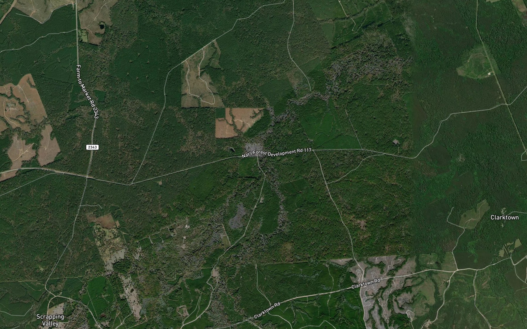 Satellite map of the Hurricane Creek
