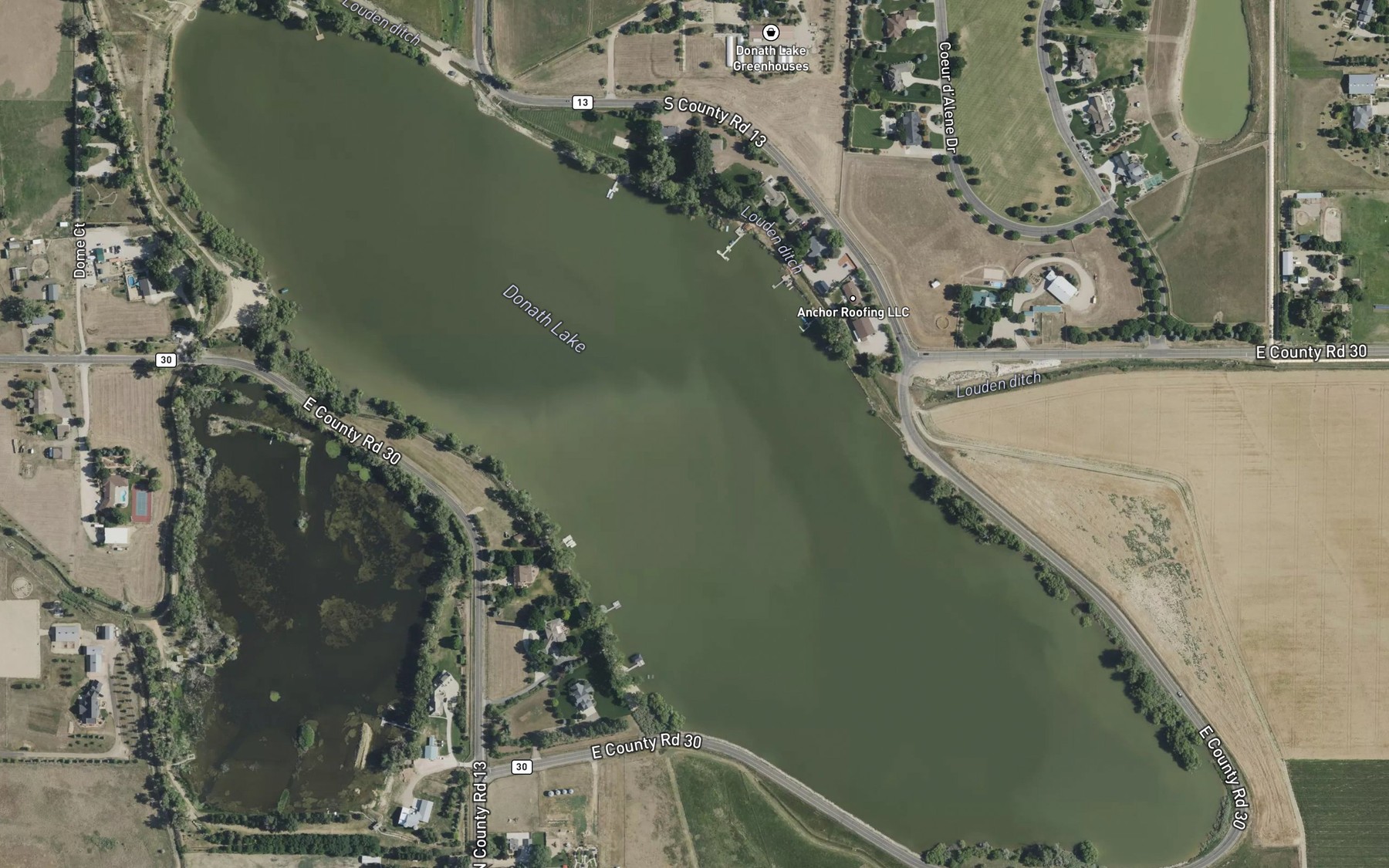 Satellite map of the Donath Lake