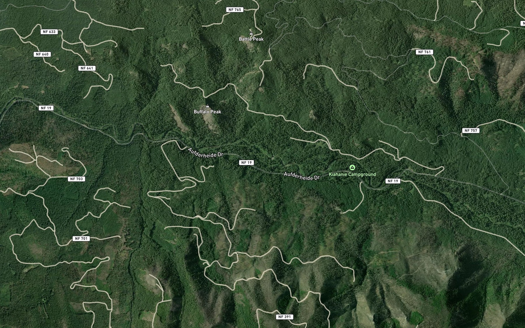 Satellite map of the Maple Creek