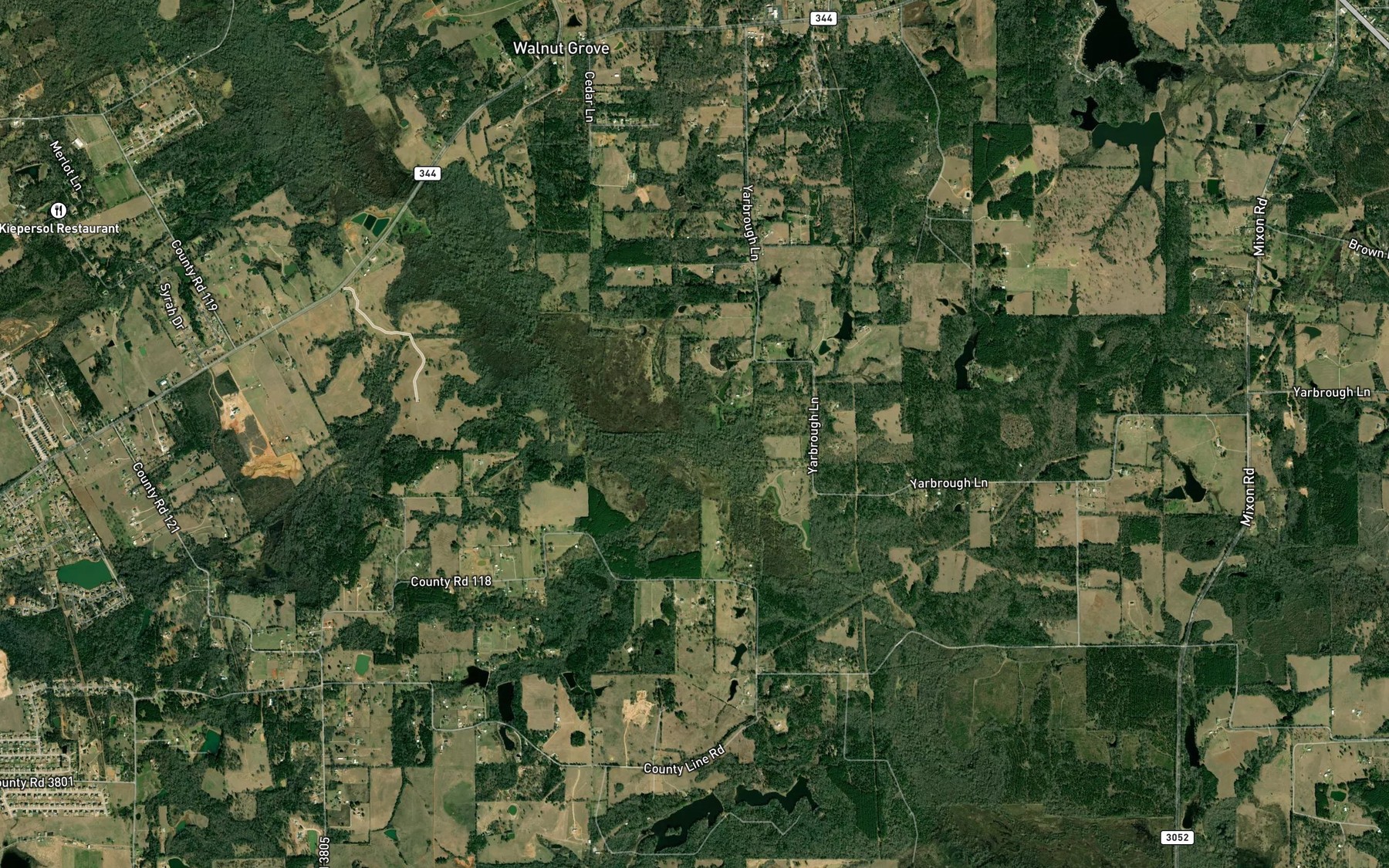 Satellite map of the Brier Branch