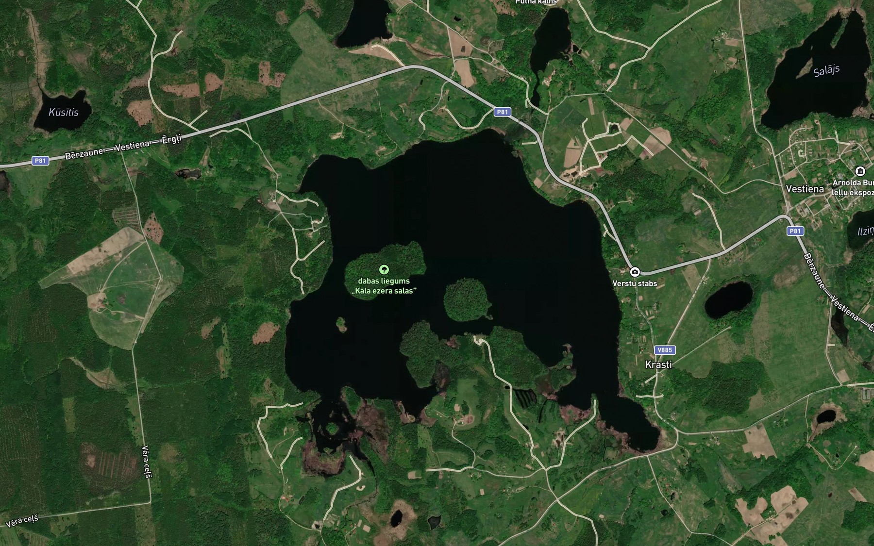 Satellite map of the Kalezers