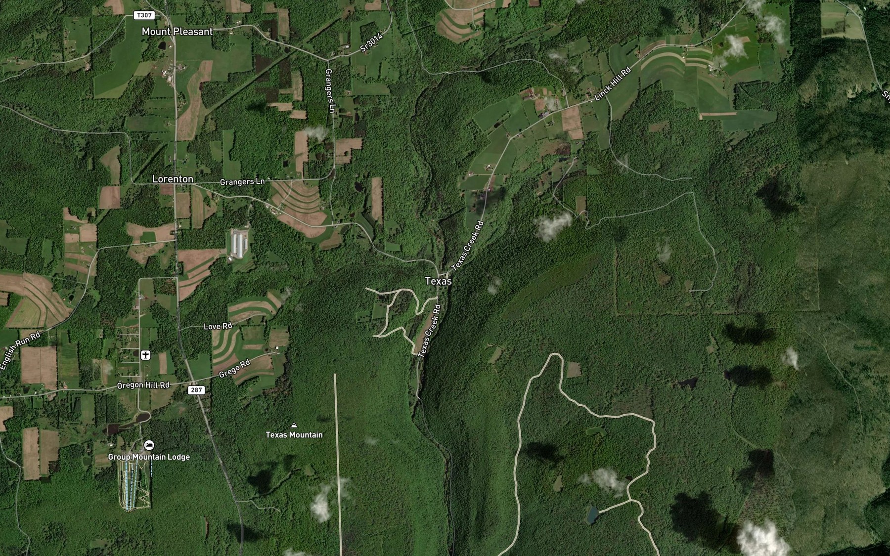 Satellite map of the Hughes Run