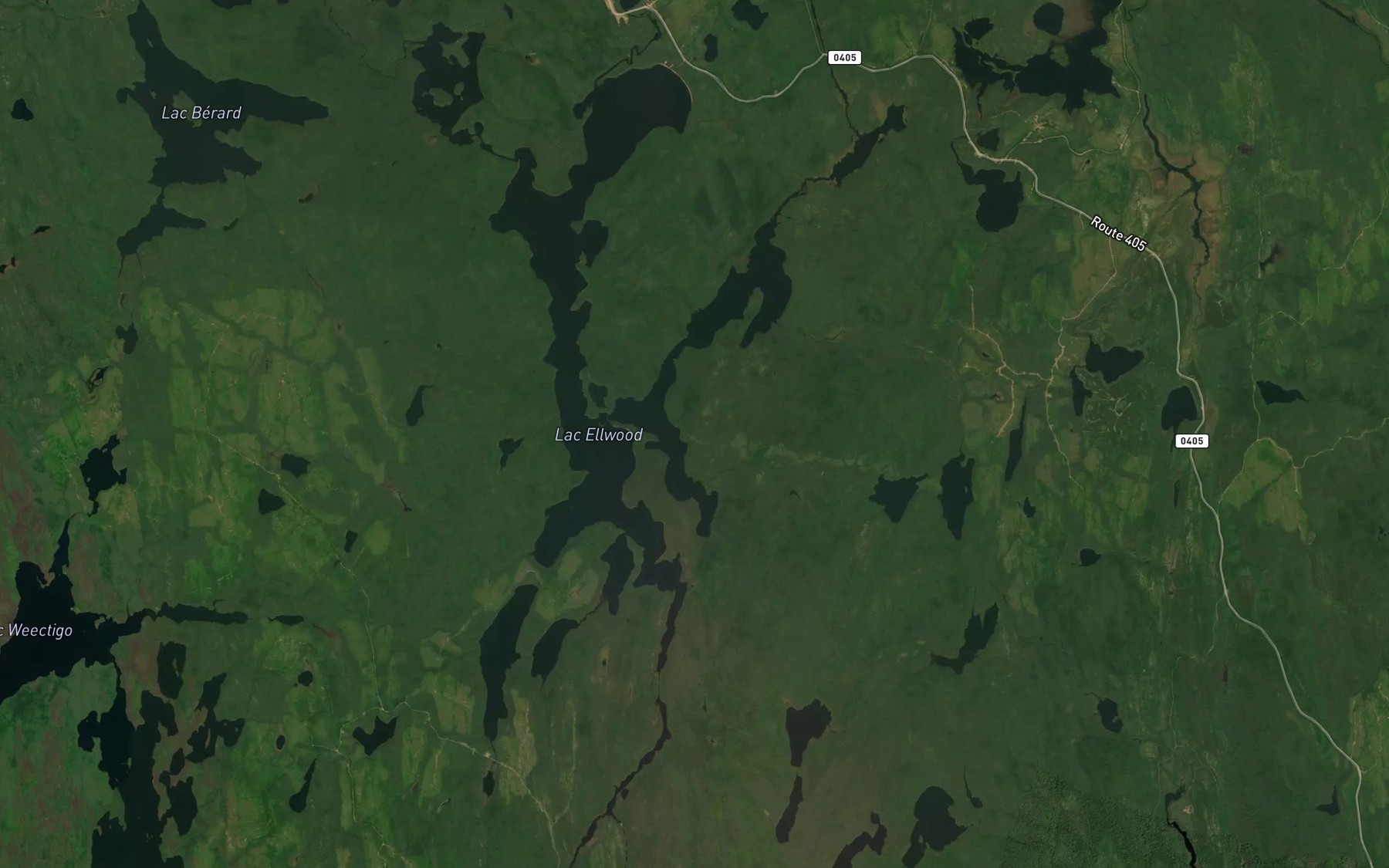Satellite map of the Lac Ellwood