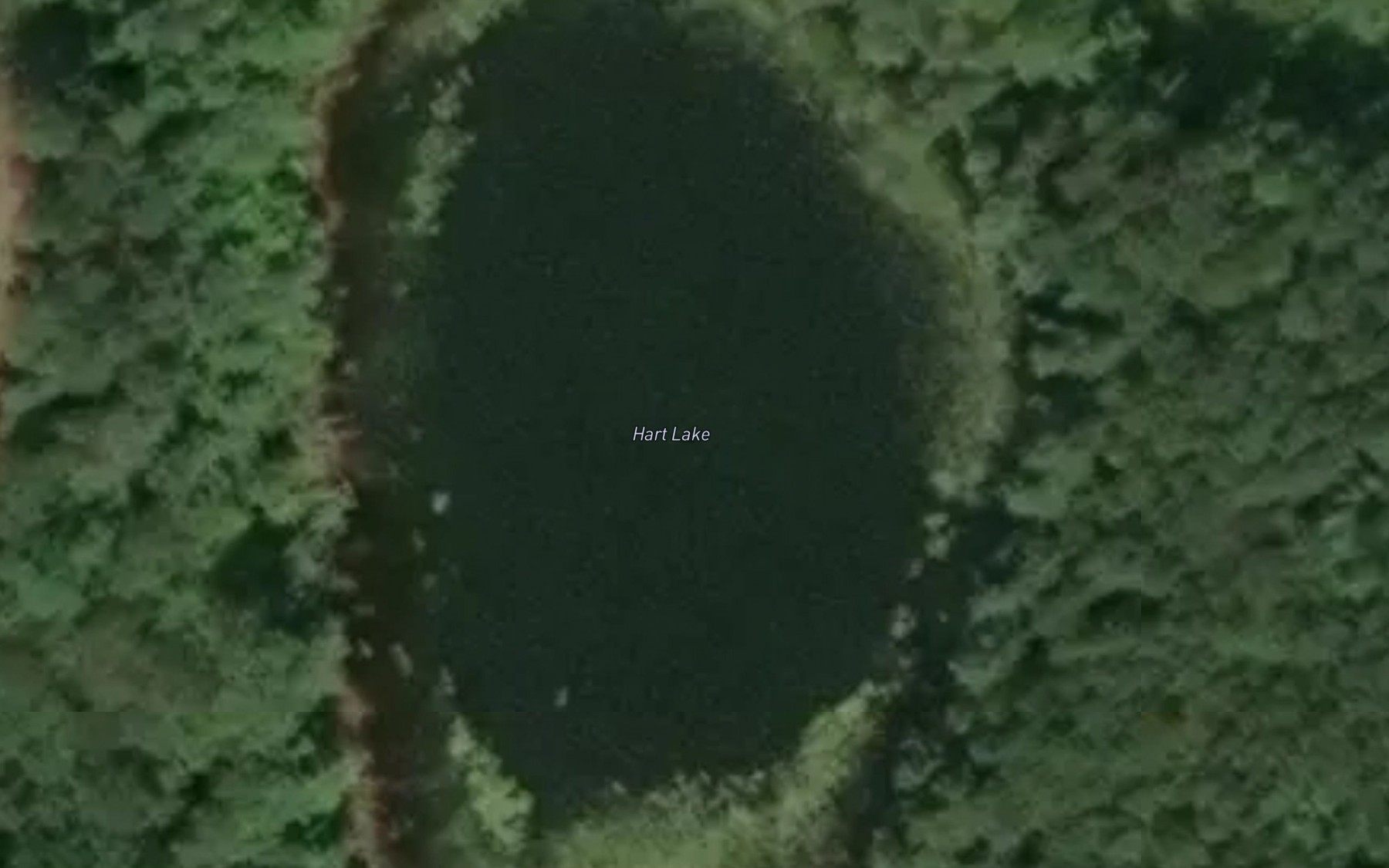 Satellite map of the Hart Lake