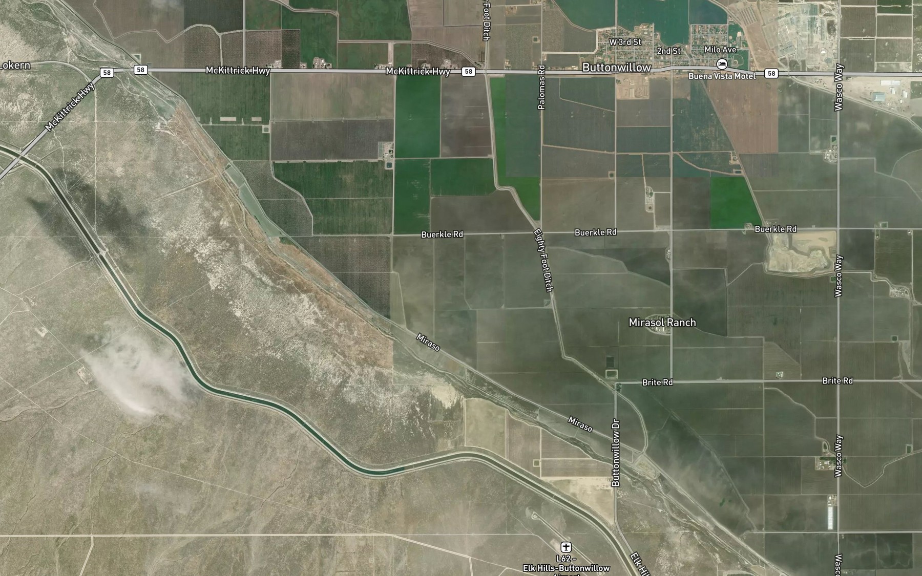 Satellite map of the Elk Grove Drain