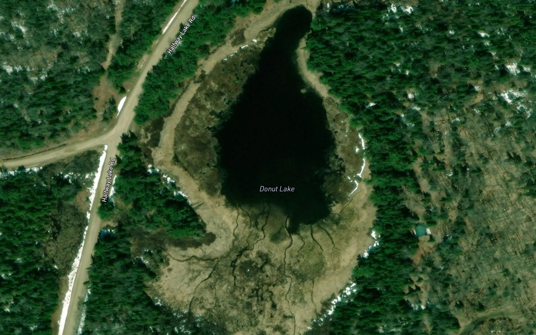 Satellite map of the Donut Lake