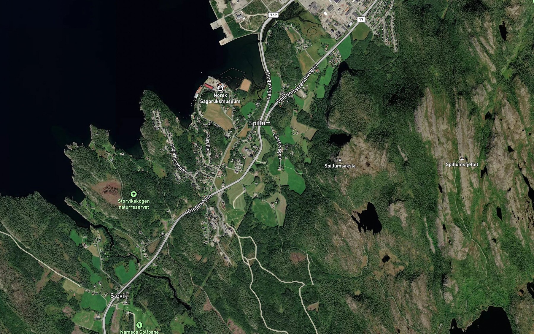 Satellite map of the Sjobruelva