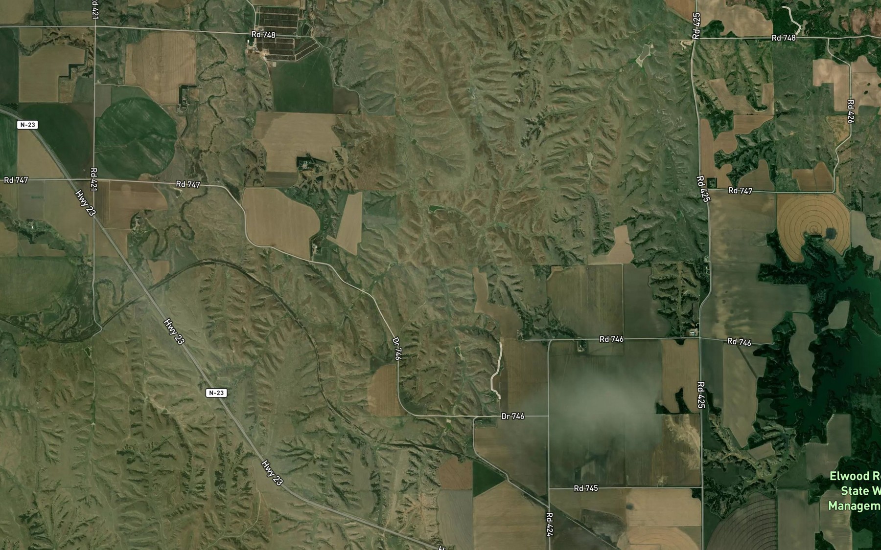 Satellite map of the Bellamy Reservoir