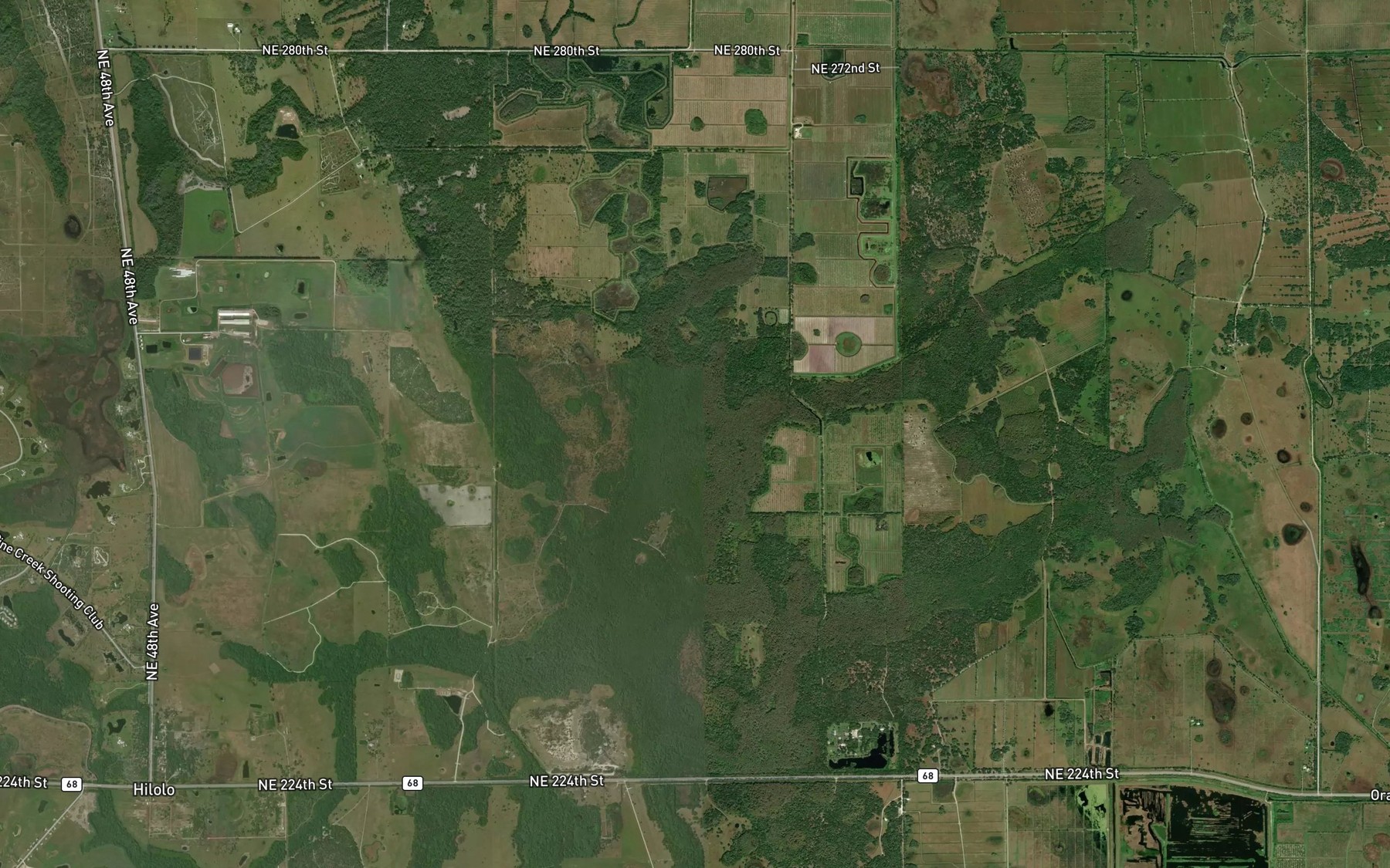 Satellite map of the Gomez Creek