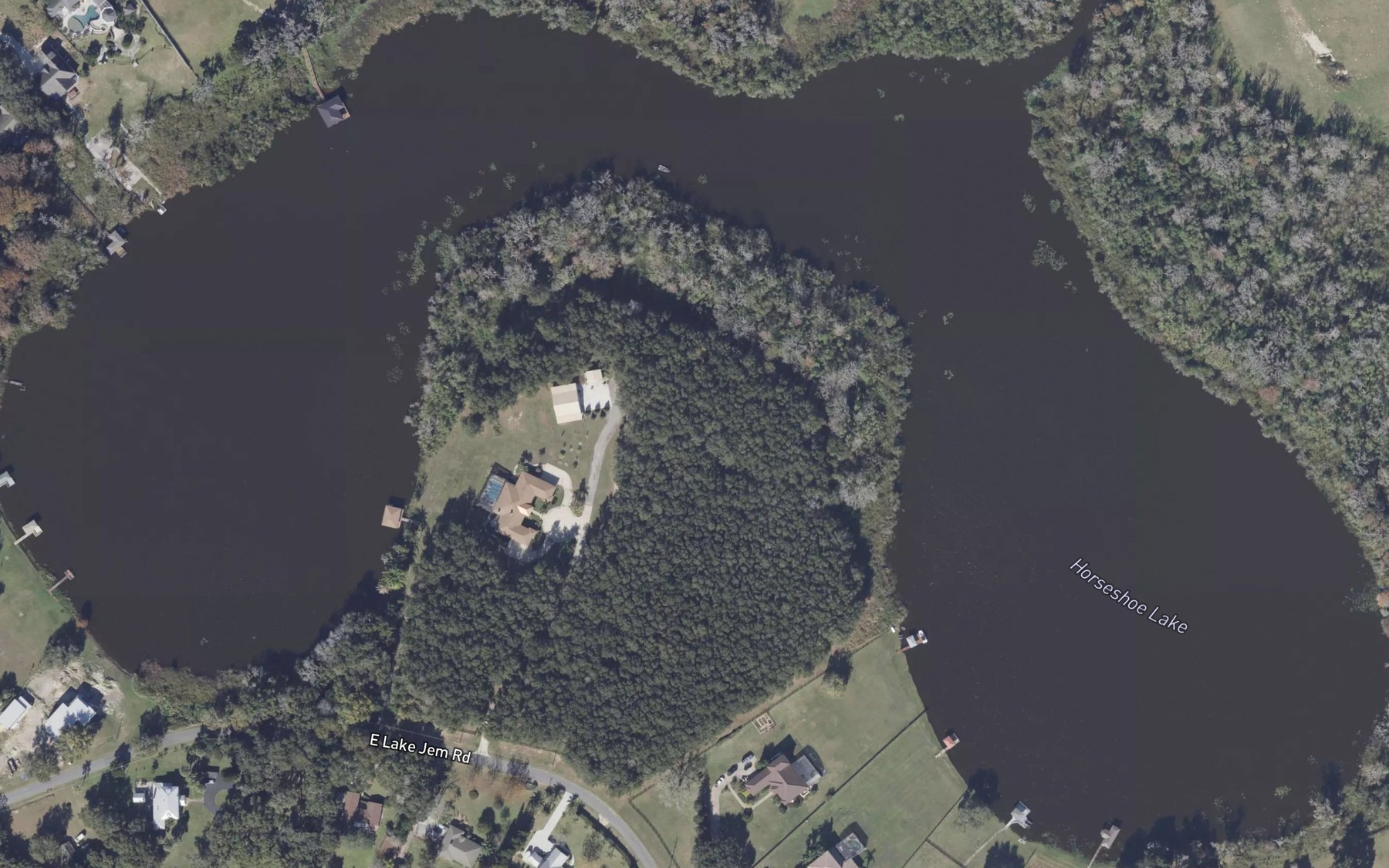 Satellite map of the Horseshoe Lake