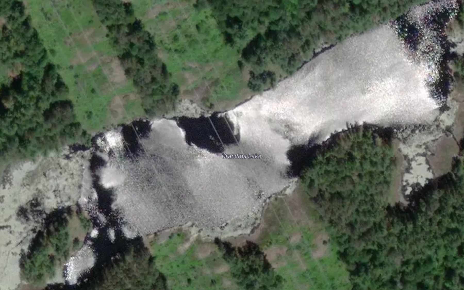 Satellite map of the Grandma Lake