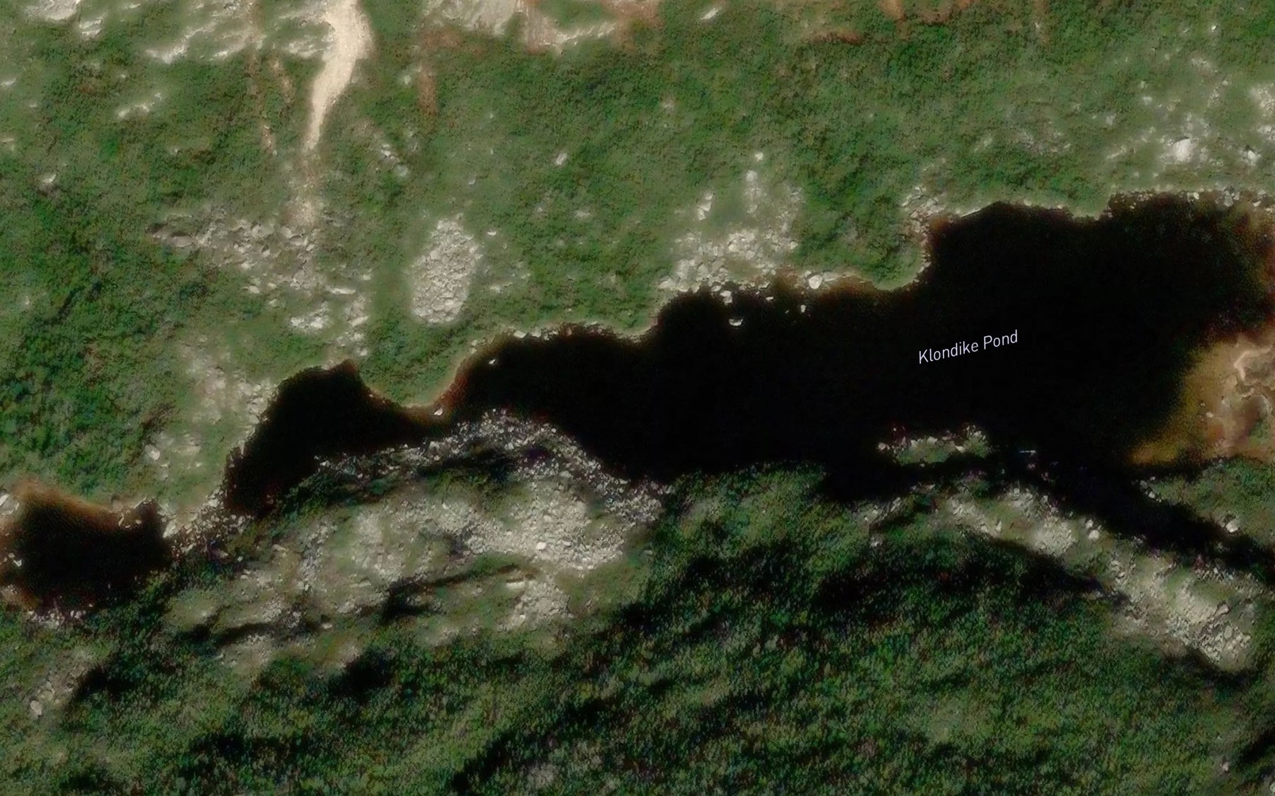 Satellite map of the Klondike Pond