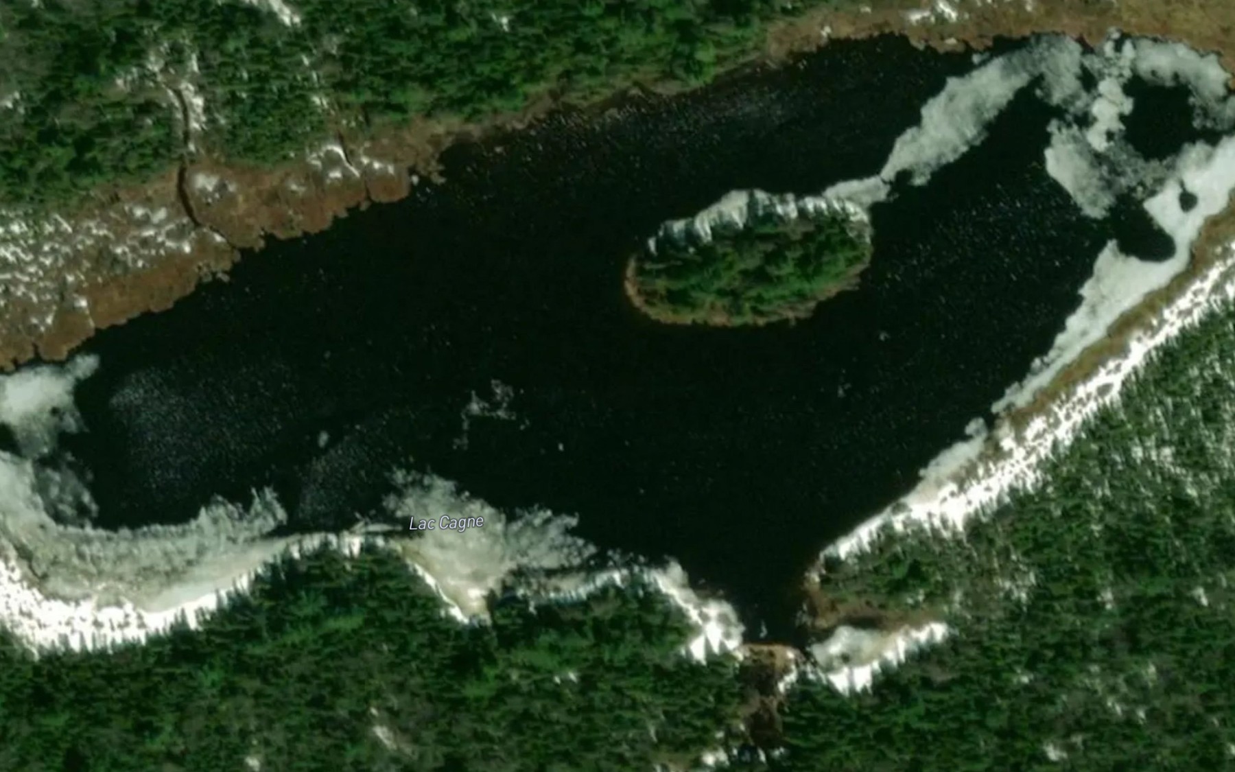 Satellite map of the Lac Cagne