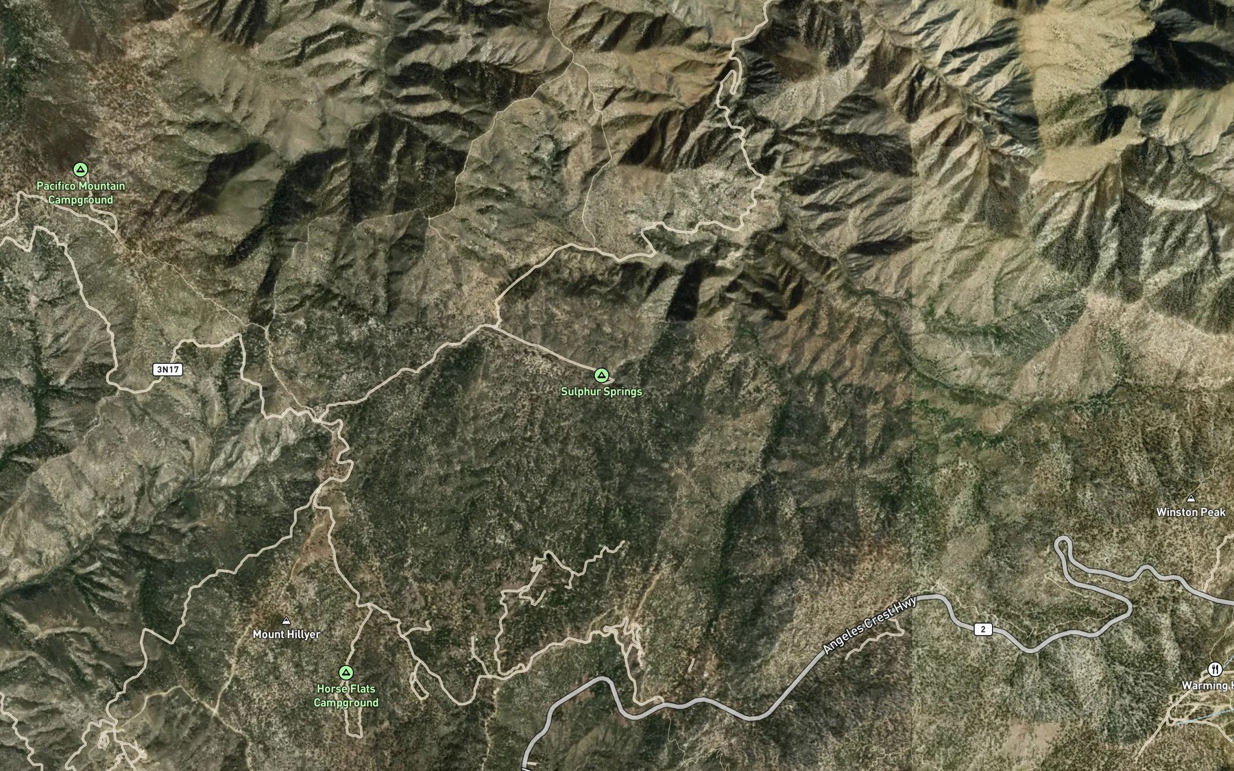Satellite map of the Sulphur Spring