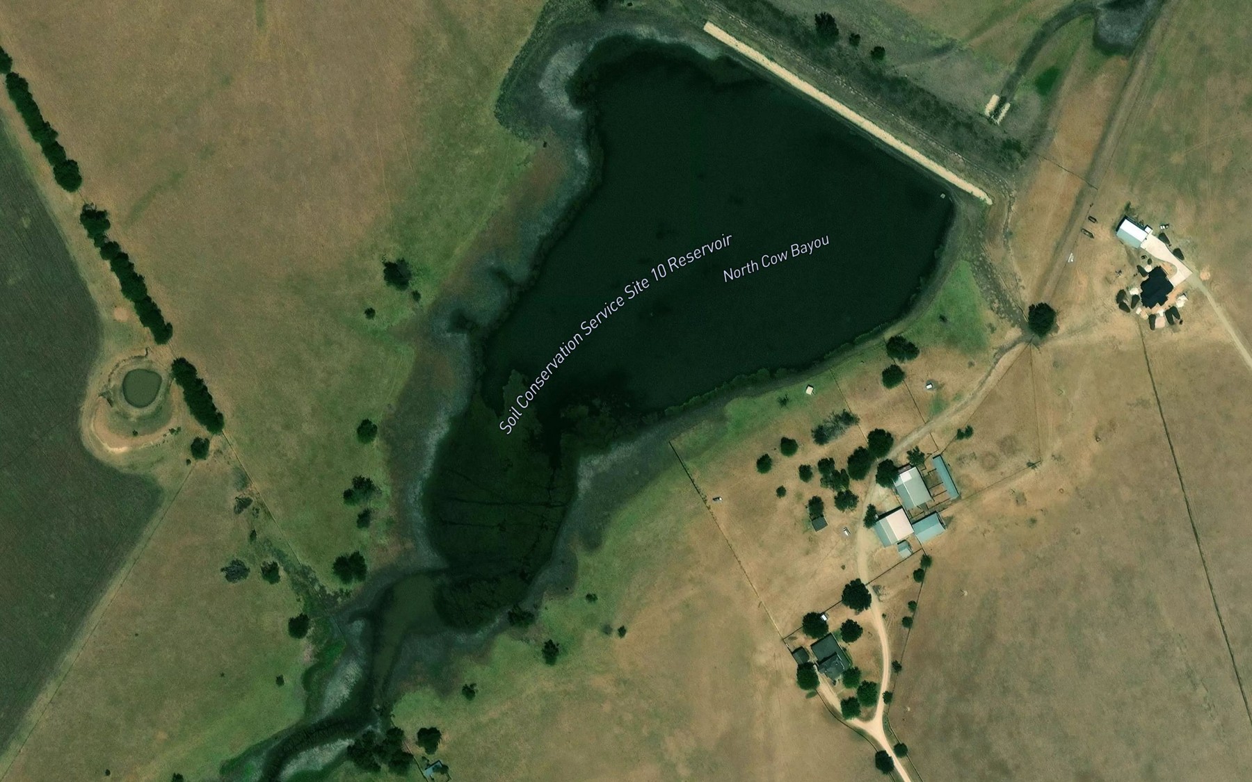 Satellite map of the Soil Conservation Service Site 10 Reservoir