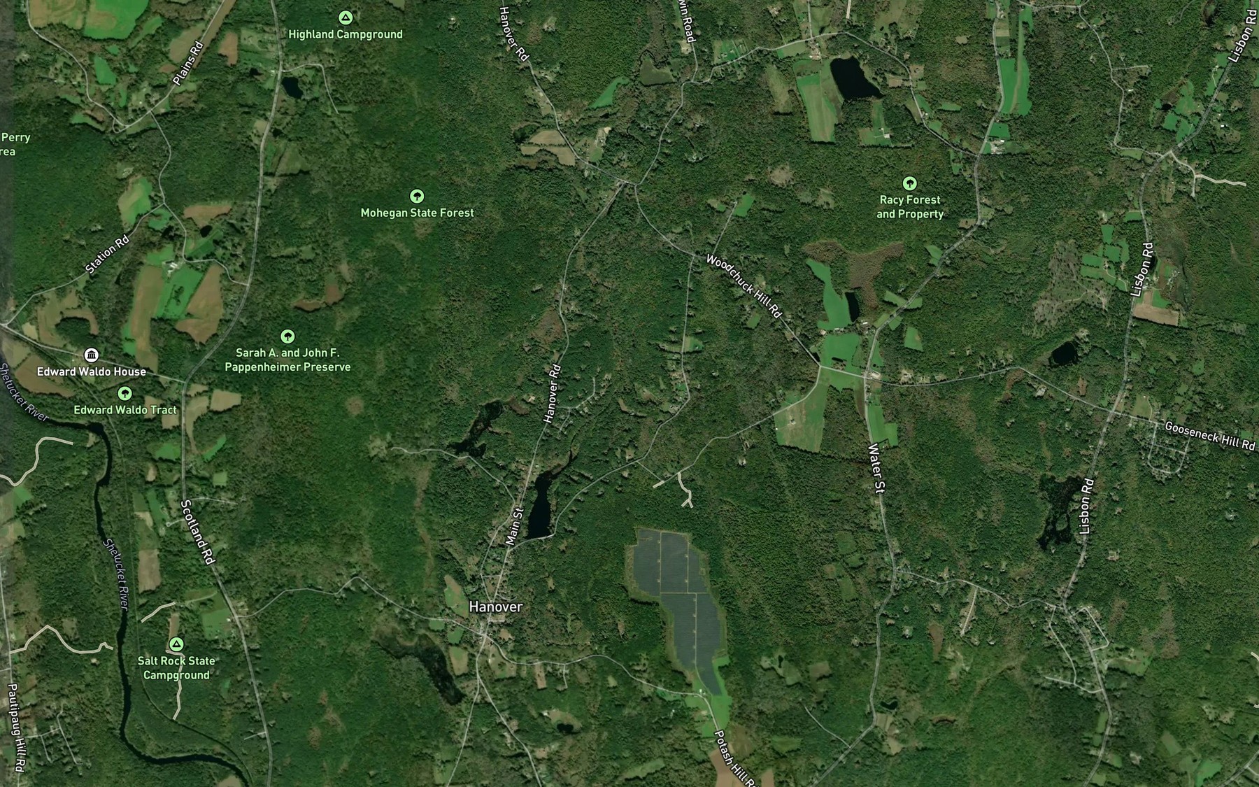 Satellite map of the John Brook