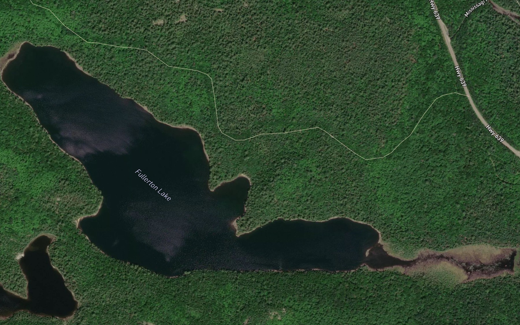 Satellite map of the Fullerton Lake