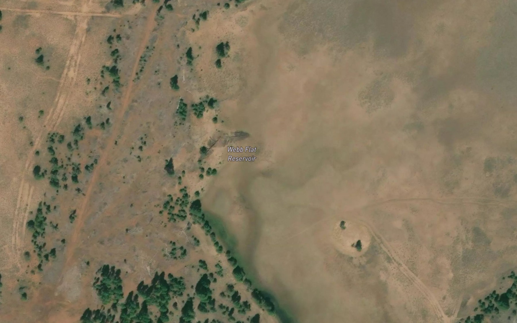 Satellite map of the Webb Flat Reservoir
