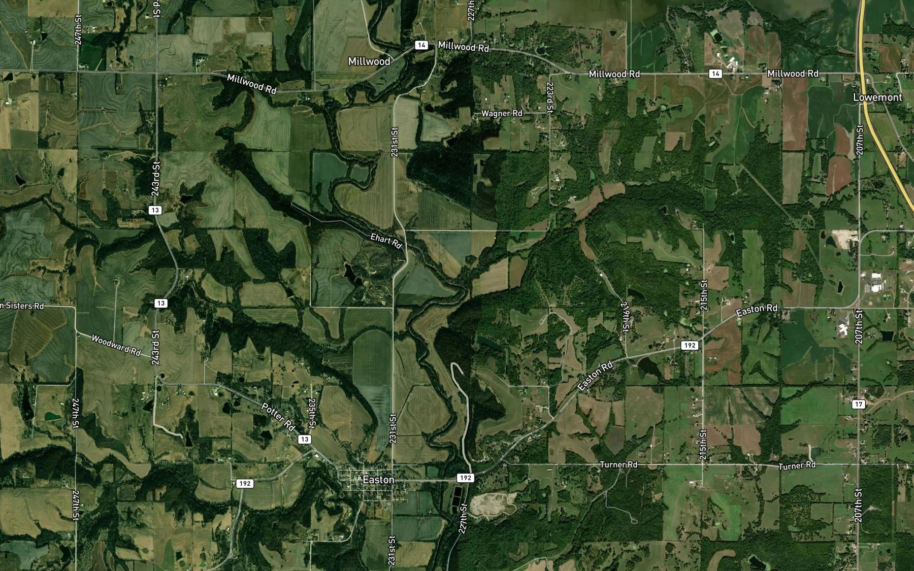 Satellite map of the Buckhorn Creek