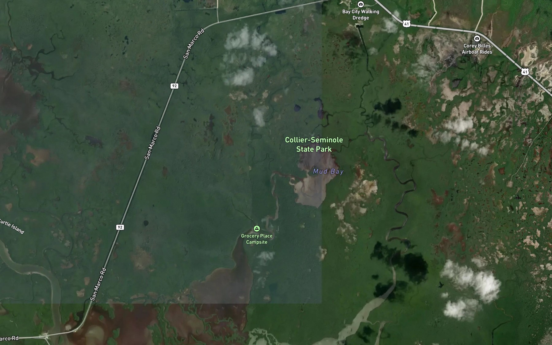Satellite map of the West Palm Run