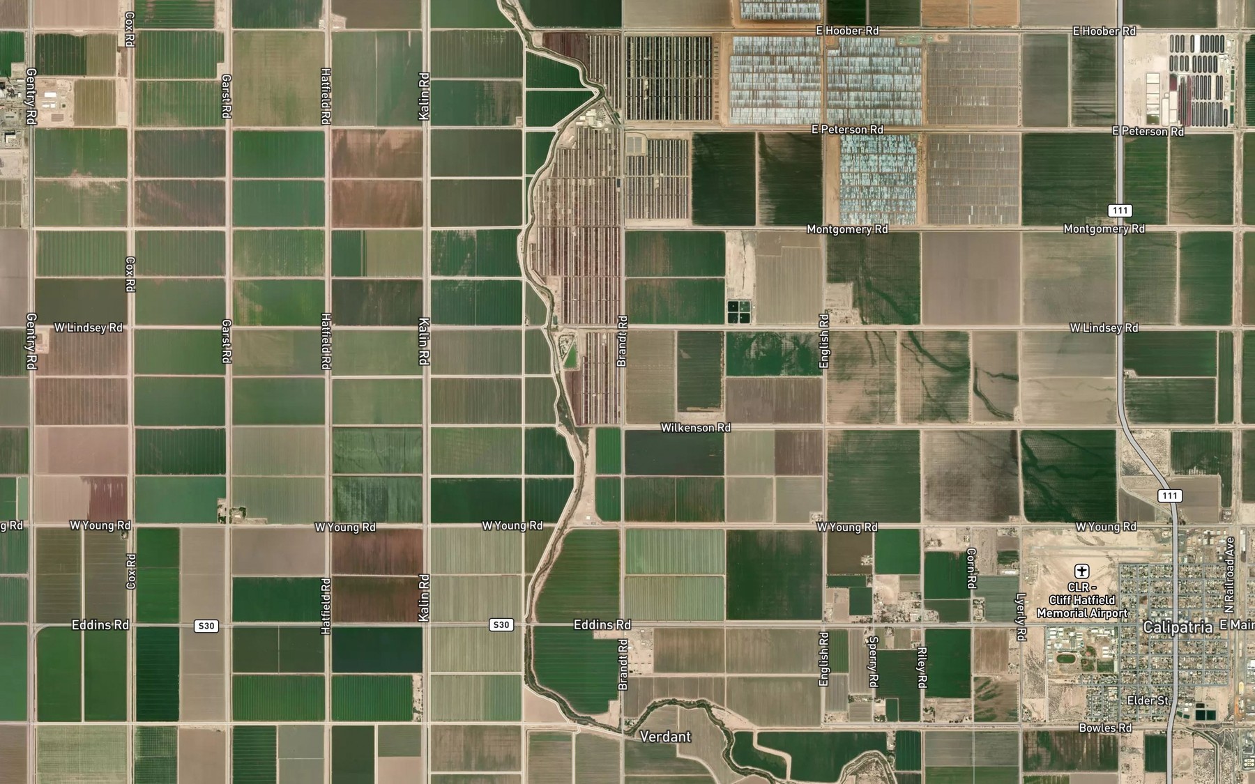 Satellite map of the F Drain