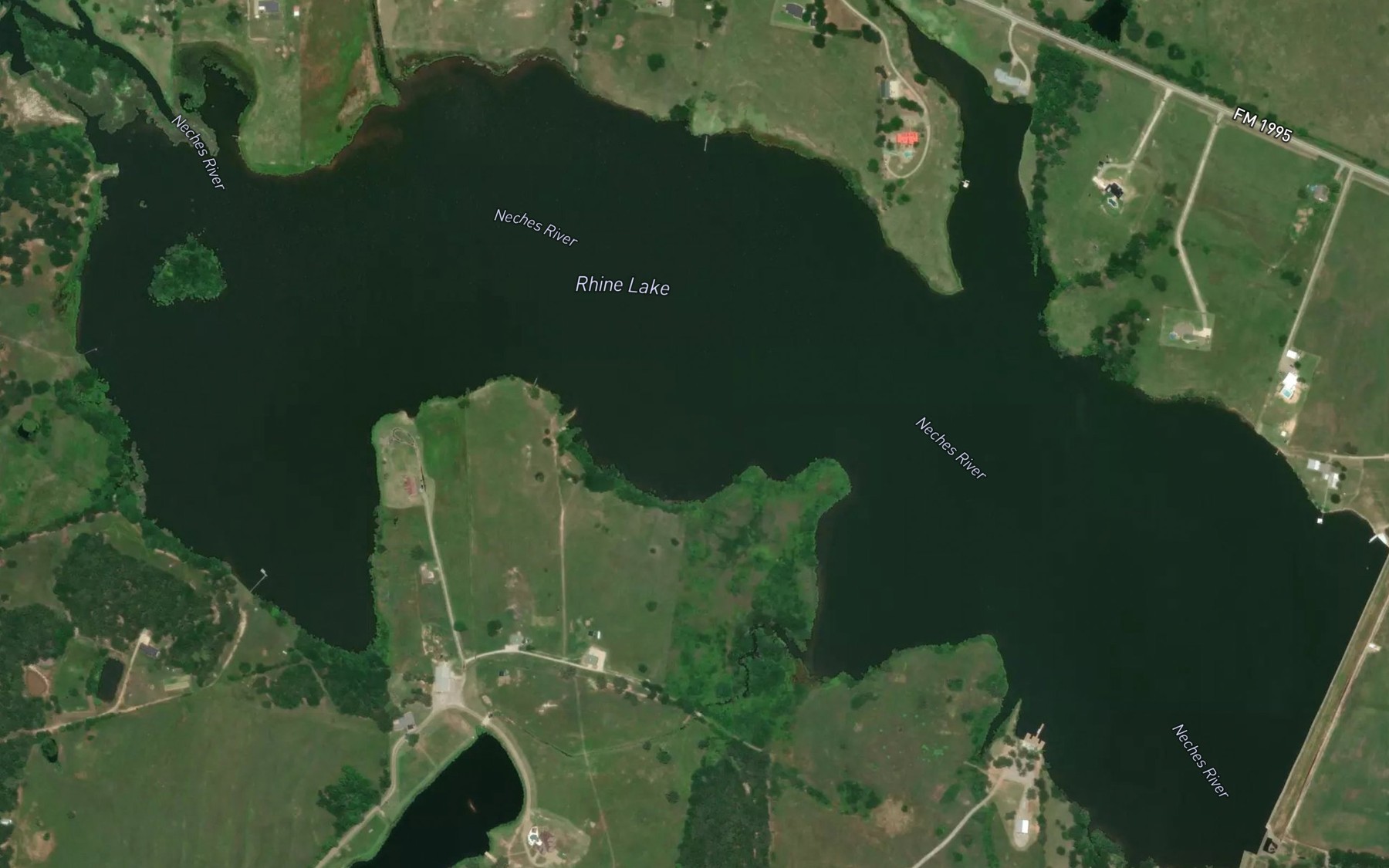 Satellite map of the Rhine Lake