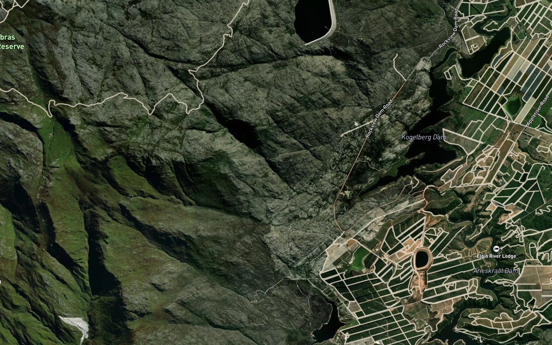 Satellite map of the Boegoekloof