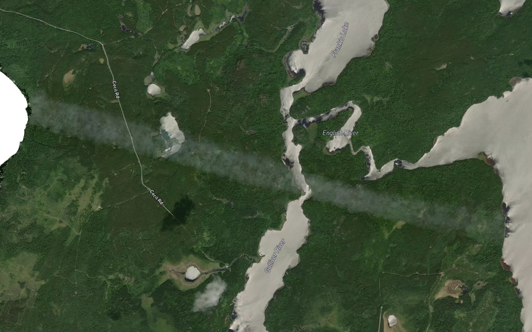 Satellite map of the Gulliver River