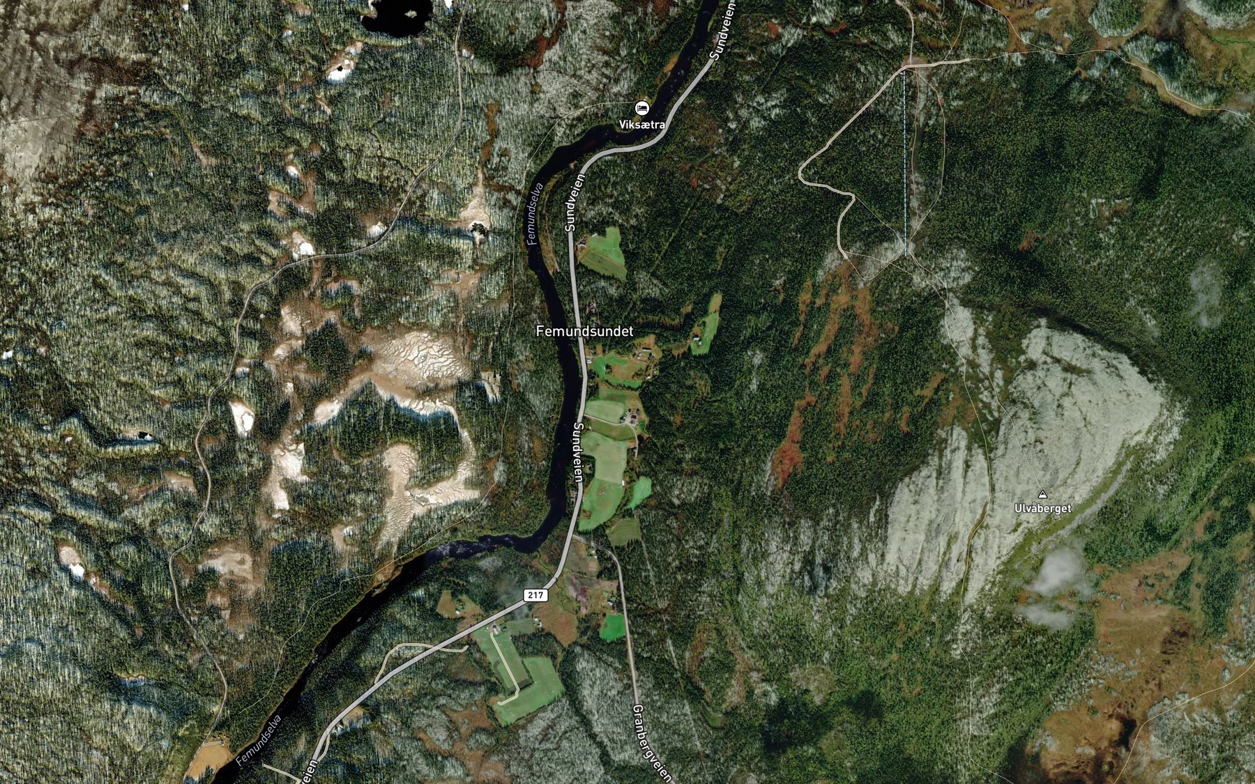 Satellite map of the Brattbekken