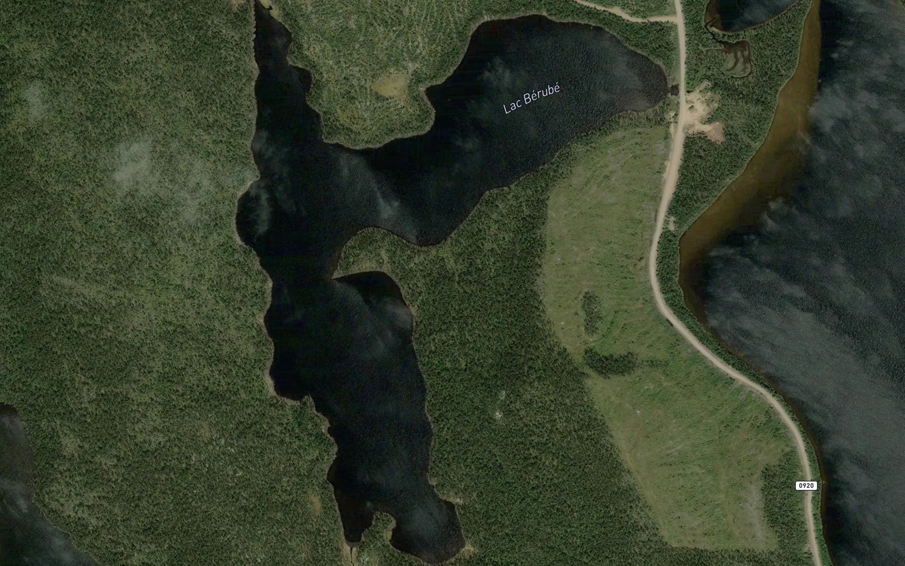 Satellite map of the Lac Berube
