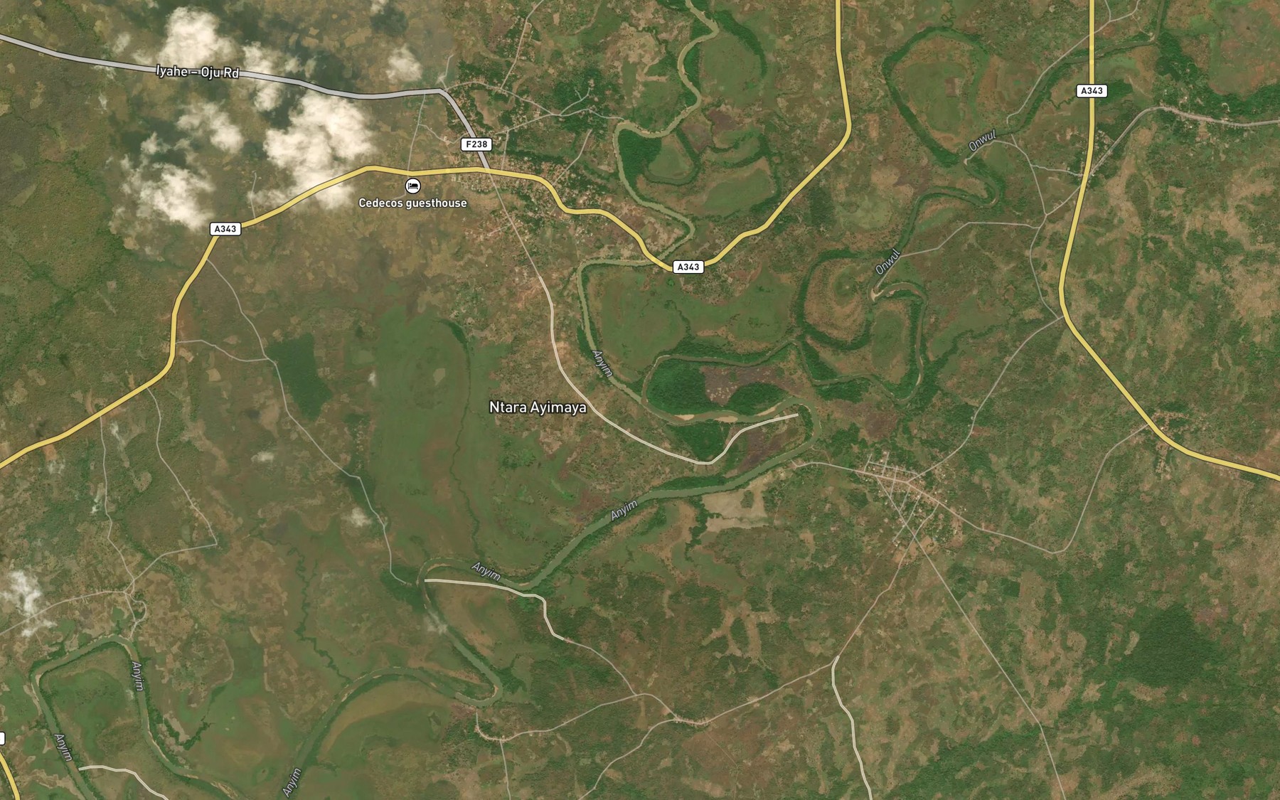 Satellite map of the River Onwul