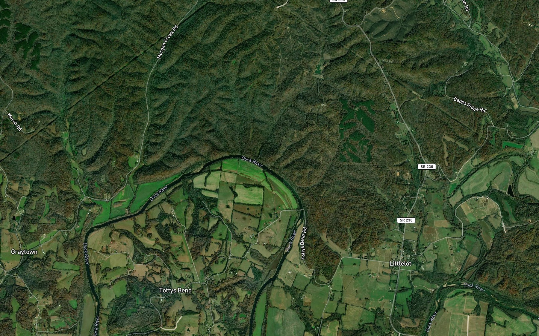 Satellite map of the Panther Branch