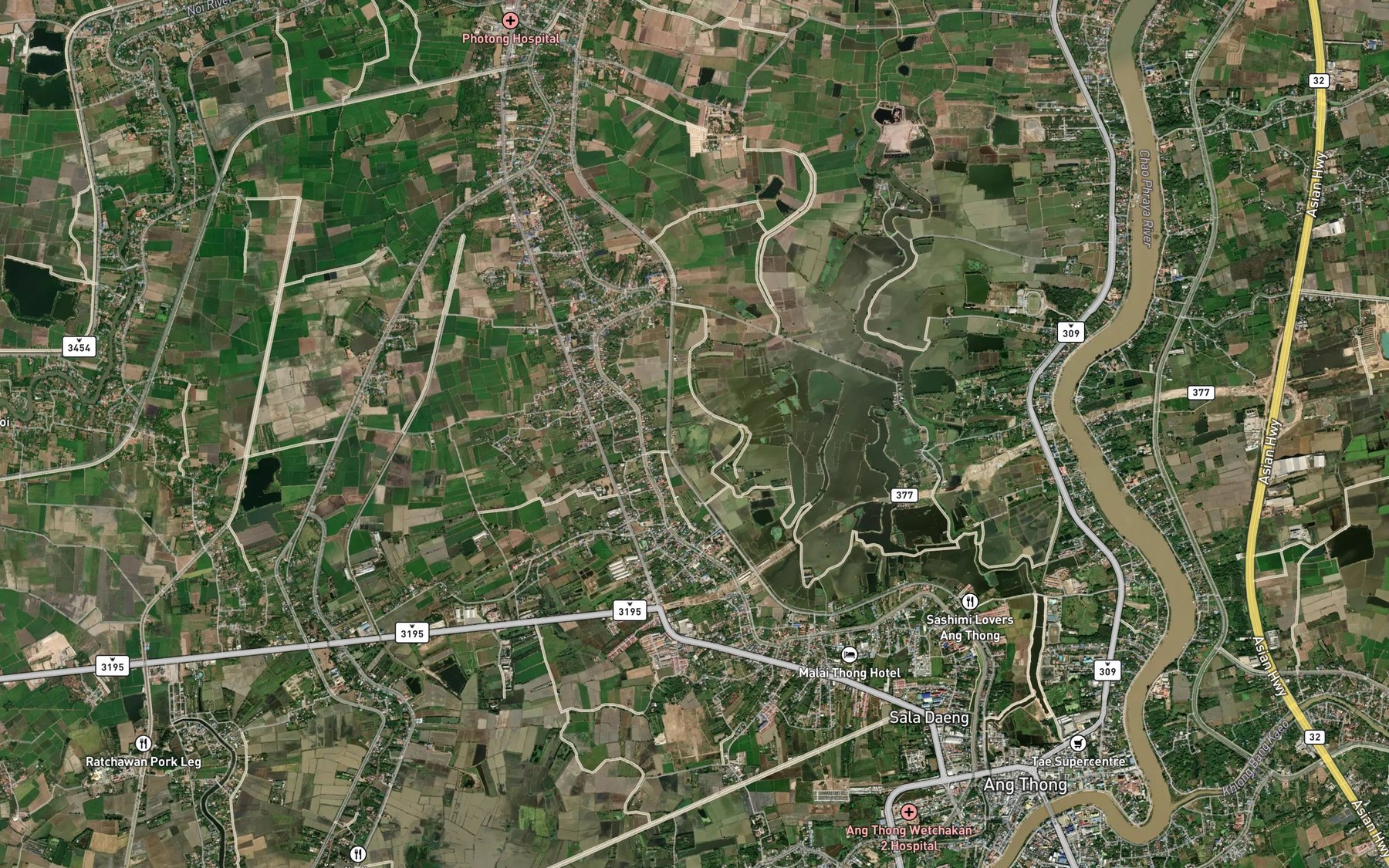 Satellite map of the Nong Lan Taphian