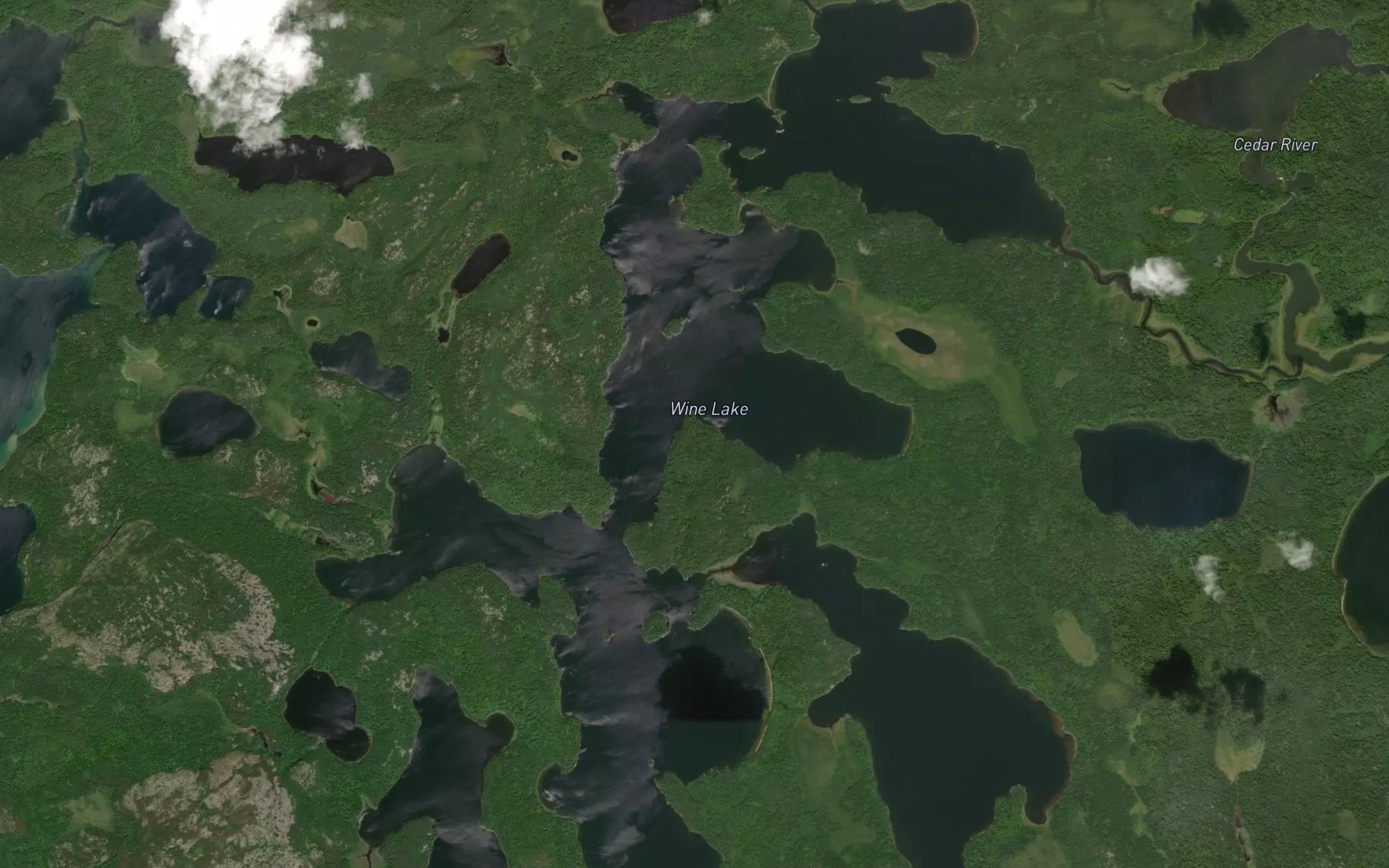 Satellite map of the Wine Lake