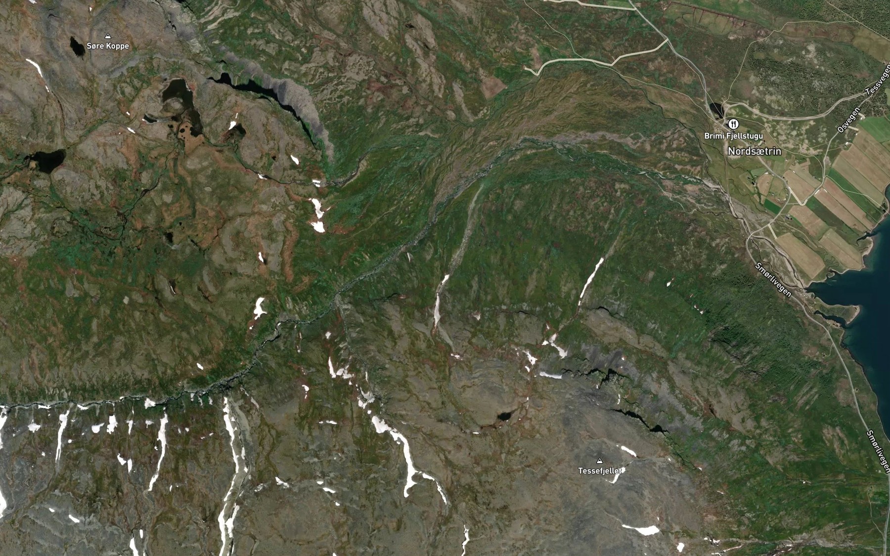 Satellite map of the Nordre Torfinna