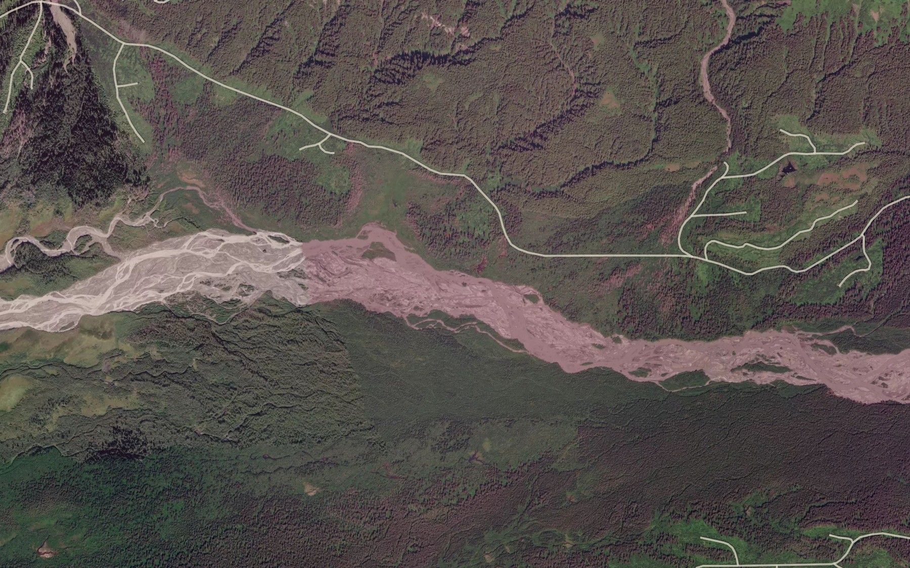 Satellite map of the Miller Creek